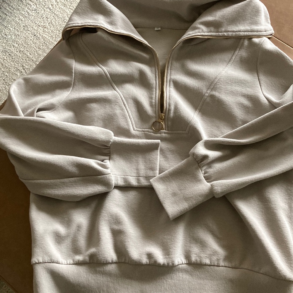 Zipped cowl neck top